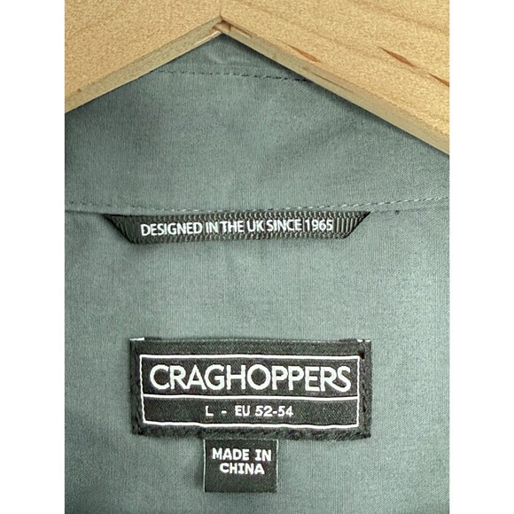 Craghoppers Men's Long Sleeve Buttondown Shirt Large Kiwi Security Pocket Travel - Picture 4 of 12